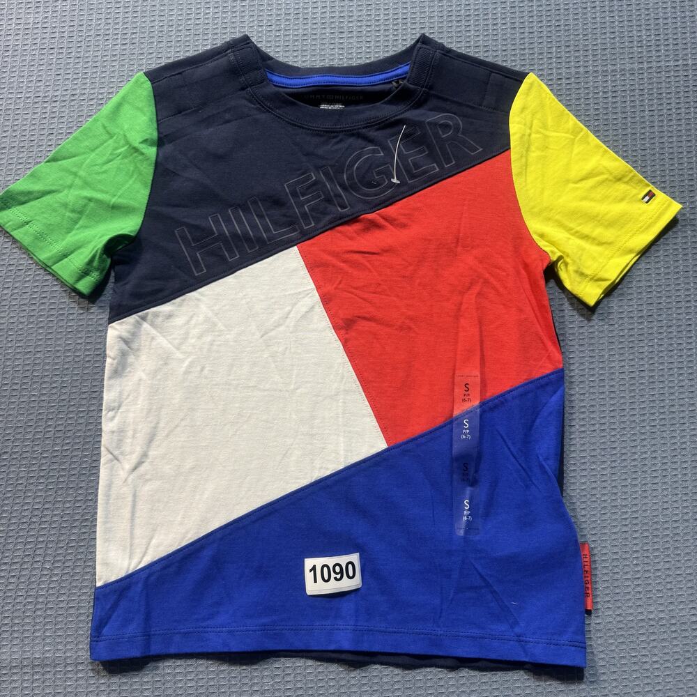 TOMMY HILFIGER‎ MULTICOLOR Boys Tee Sz M Pre-Owned Excellent